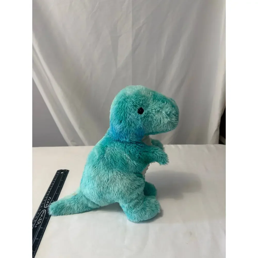 Teal Blue Fluffy T-Rex Dinosaur Plush 10